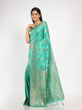 Kavvya Sea Green Soft & Lightweight Creamy Satin Silk Saree - KAVVYA
